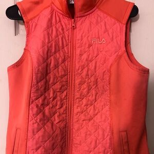 Bright pink fila vest. Size small.